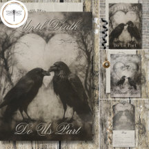 Dark Gothic Black & Tan Raven Couple Wedding