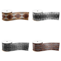 Ribbon With Mountain Cabin Themed Designs 