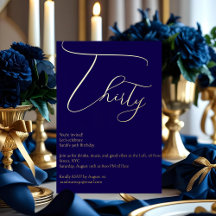 Elegant Thirty – Navy Blue & Gold Birthday Collect