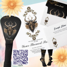 Elegant black gold reindeerhaed