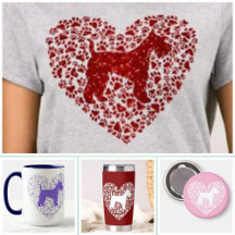 Schnauzer Love | Elegant Heart & Paw Prints Dog