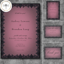 Victorian Gothic Iron Border Burgundy Wedding