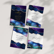 Galaxy Agate Faux Glitter Cosmic Wedding