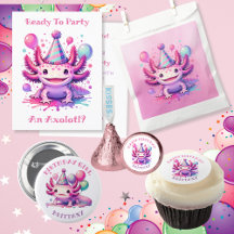 Girl's Pink and Purple Axolotl Birthday Party