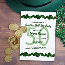 March / Irish Birthday Party Invitations