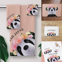 Pretty Panda Girl Kids Bathroom Decor