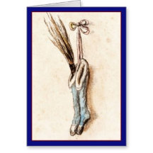 Vintage Christmas Stockings  Christmas Card Set