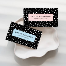 Black and White Dalmatian Dots Business Cards