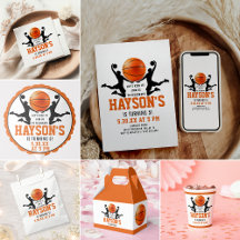 orange basketball Boy 5TH Birthday Party