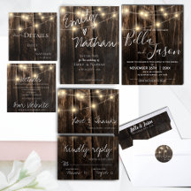 Rustic Barn Wood & String Lights Wedding Suite