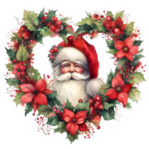 Heart-shaped Santa Claus Floral Wreath 4