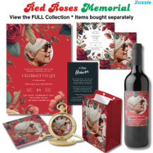 Red Roses Celebration of Life Memorial Funeral Set