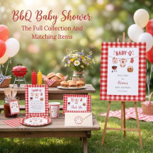 BBQ Baby Shower Rustic Gingham Event Suite