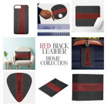 Black and red stitched vintage leather texture
