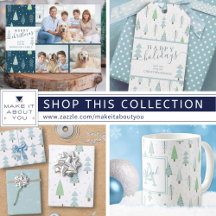 Christmas Blue Forest Trees Pattern