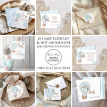 Oh Baby Elephant in a Balloon Baby Shower