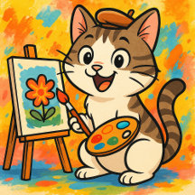 A Little Cat Painter
