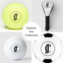 Classic Monogram Initials Black and White Sports