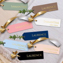 DIY Gold Foil Classic Font Wedding Place Name Tags