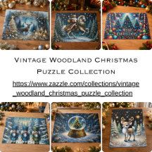 Vintage Woodland Christmas Puzzle Collection