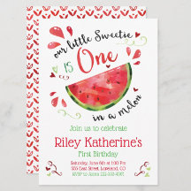 Red Watermelon One in a Melon 1st Birthday
