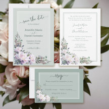 Peony Garden Sage Green Wedding Suite