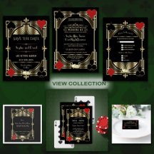 Gold Casino Themed Wedding Collection