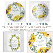 Yellow Rustic Sunflower Party Suite