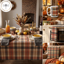 Rustic Fall Classic Plaid Rust Cream Black Home