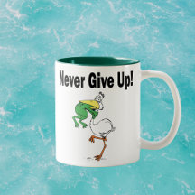Inspirational Never Give Up Frog Choking Bird 