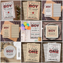 It's A Boy! Rustic Plaid Lumberjack Baby Shower