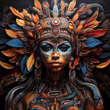Jigsaw Puzzle. Celestial Goddess Tribal Aztec Art"