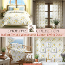 Italian Riviera Watercolor Lemon Living Decor