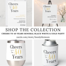 Cheers to 40 Years Minimal Black Gold Party