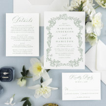 Elegant Sage Green Victorian Floral Wedding