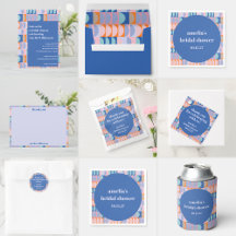 Modern Maximalist Unique Blue Purple Bridal Shower