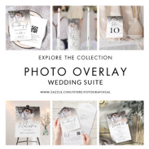 Photo Overlay Wedding Invitation Stationery Suite