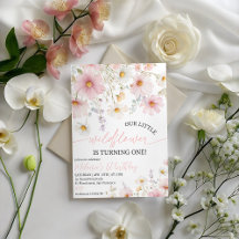 Pink Wildflower 1st Birthday Collection