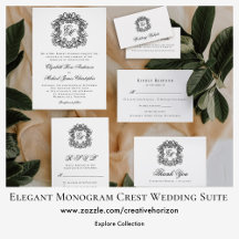 Elegant Monogram Crest Wedding Suite