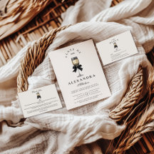 Black Bow Pearl Champagne Graduation