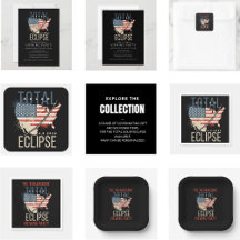 Total Solar Eclipse Patriotic USA Map Collection