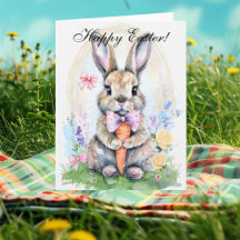 Easter bunny rabbit with carrots collection