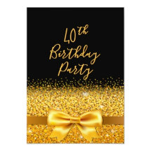 40th birthday party - black and gold bow