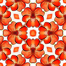 Floral pattern red watercolor flowers