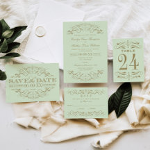 Vintage Green and Antique Gold Wedding