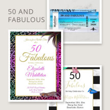 50 and Fabulous Invitations 