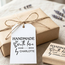 Handmade With Love Script Handwritten Stamps