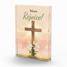 Christian Easter Gifts for Mom Rejoice Cross and L