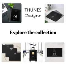 Black white monogrammed business collection