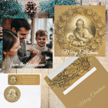 Elegant Gold Religious Nativity Christmas Suite